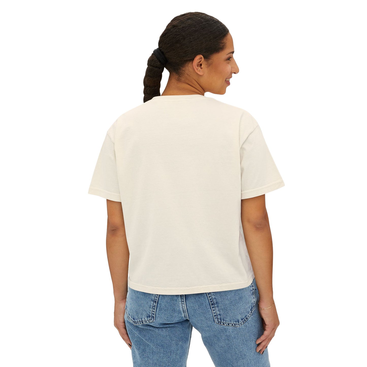 Women's Boxy Tee - Sad Girl Graphic, Cute Casual Top, Anime Inspired Shirt, Gift for Her, Streetwear Fashion