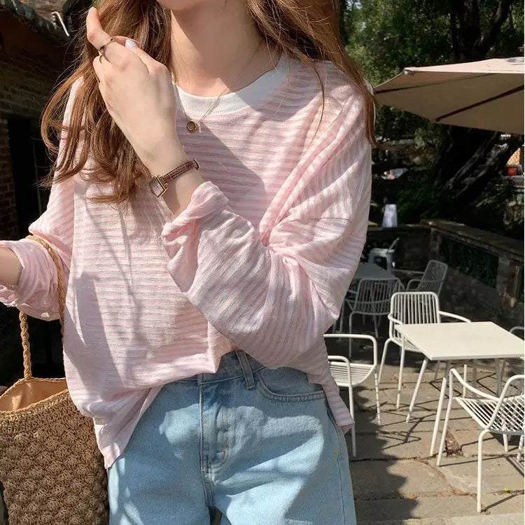 Summer Women's Striped Long Sleeve T-Shirt
