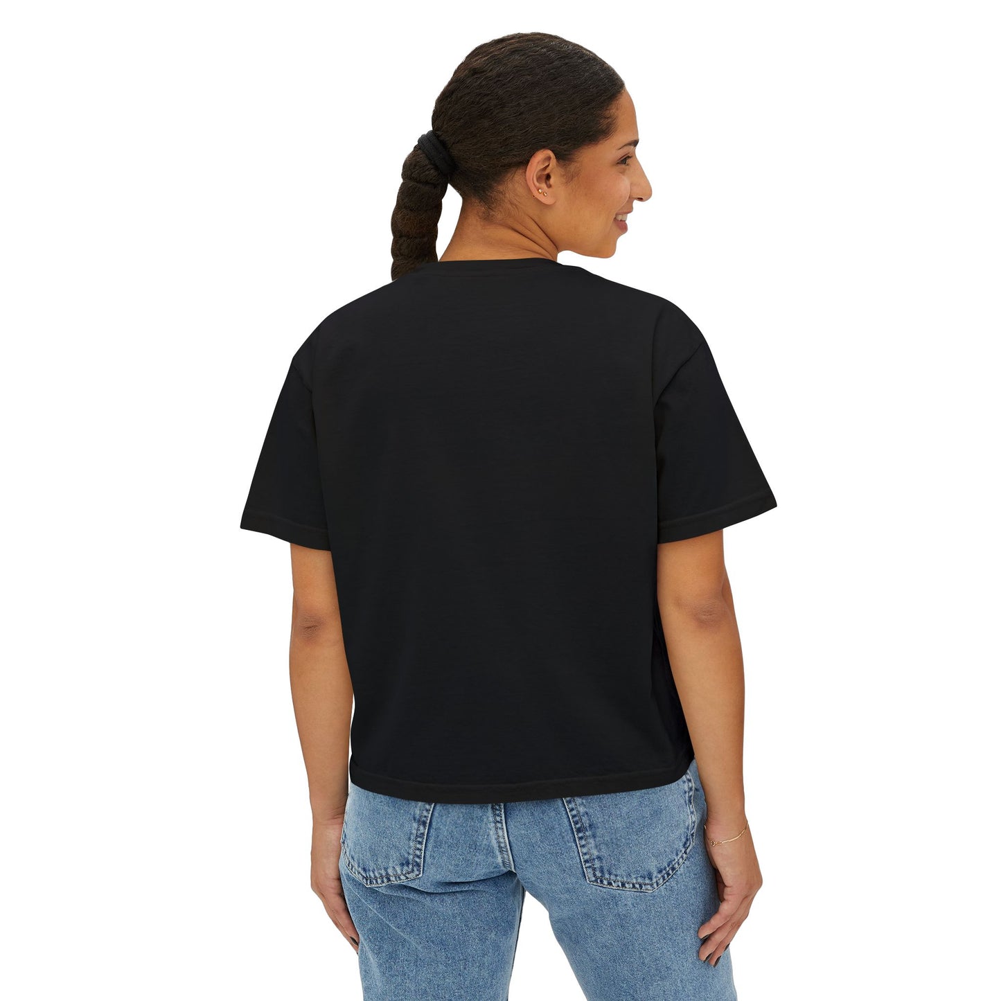 Women's Boxy Tee - Sad Girl Graphic, Cute Casual Top, Anime Inspired Shirt, Gift for Her, Streetwear Fashion