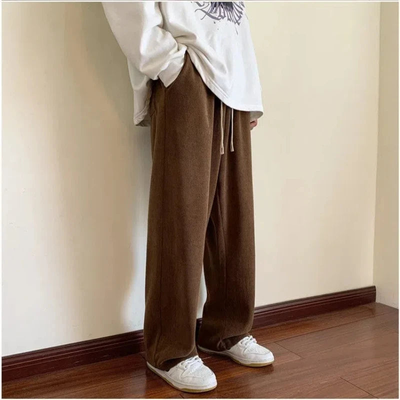 Korean Corduroy Oversized Pants with Soft Fleece Lining