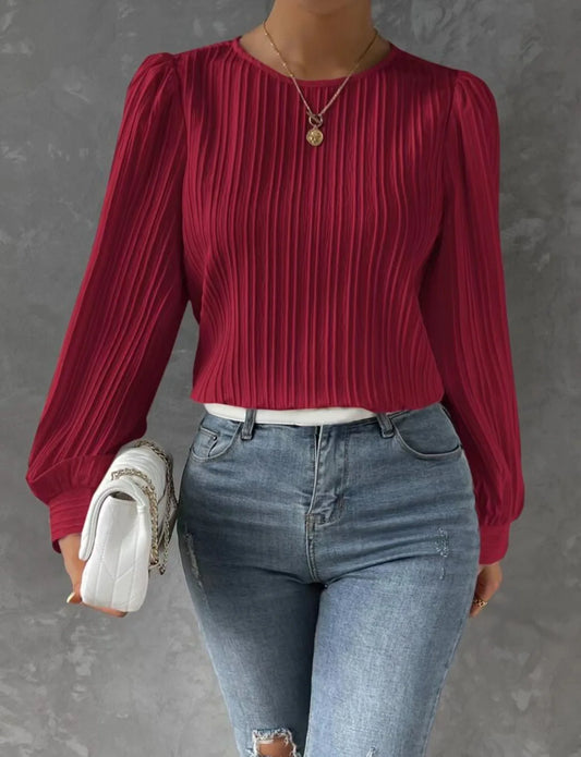 Women’s Casual Long Sleeve Solid Tee – Autumn & Winter Essential