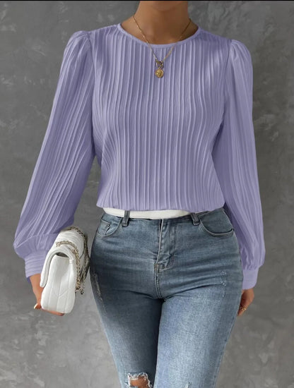 Women’s Casual Long Sleeve Solid Tee – Autumn & Winter Essential
