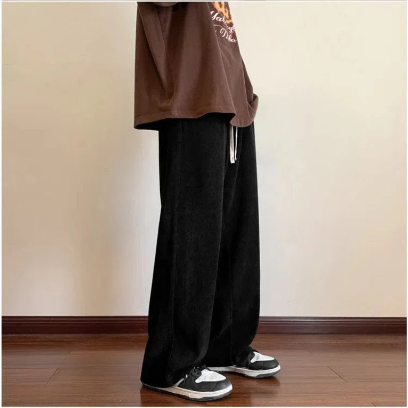 Korean Corduroy Oversized Pants with Soft Fleece Lining