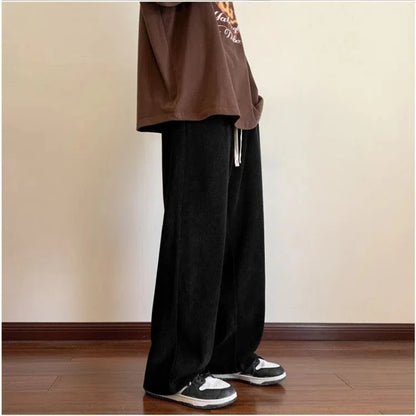 Korean Corduroy Oversized Pants with Soft Fleece Lining