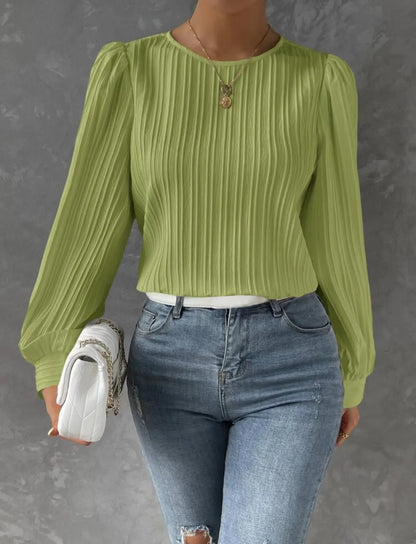Women’s Casual Long Sleeve Solid Tee – Autumn & Winter Essential