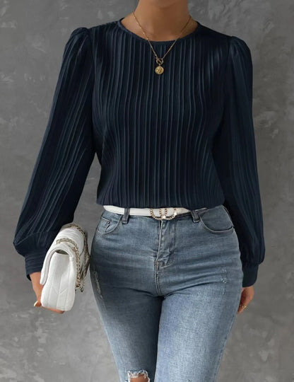 Women’s Casual Long Sleeve Solid Tee – Autumn & Winter Essential