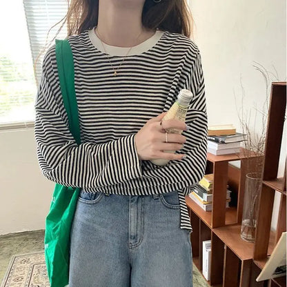 Summer Women's Striped Long Sleeve T-Shirt