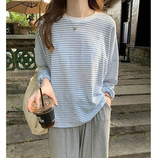 Summer Women's Striped Long Sleeve T-Shirt